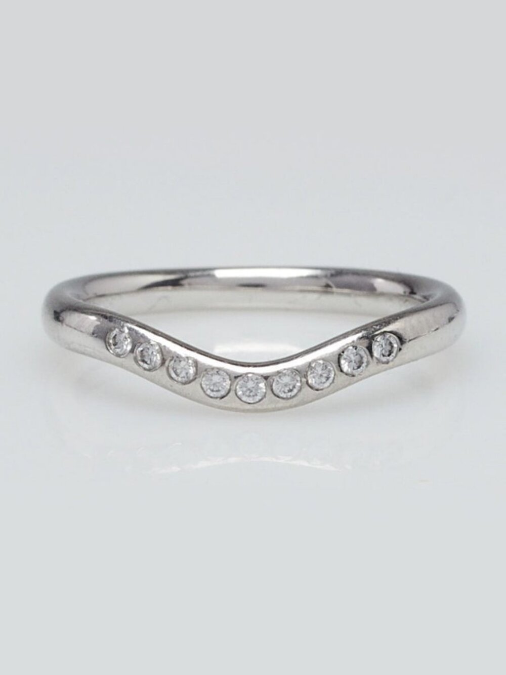 Tiffany & Co. Platinum and Diamond Elsa Peretti Ring Size 5